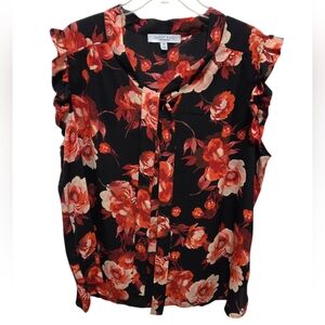 Sweet Rain Red Floral Blouse